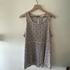 Light Blue Lauren Conrad Patterned Tank Top